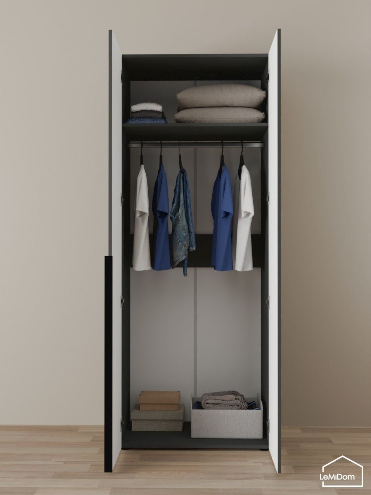 Шкаф Linnea MHR-2 2050х800х510 (Графит-М 11.1.25) | фото 4