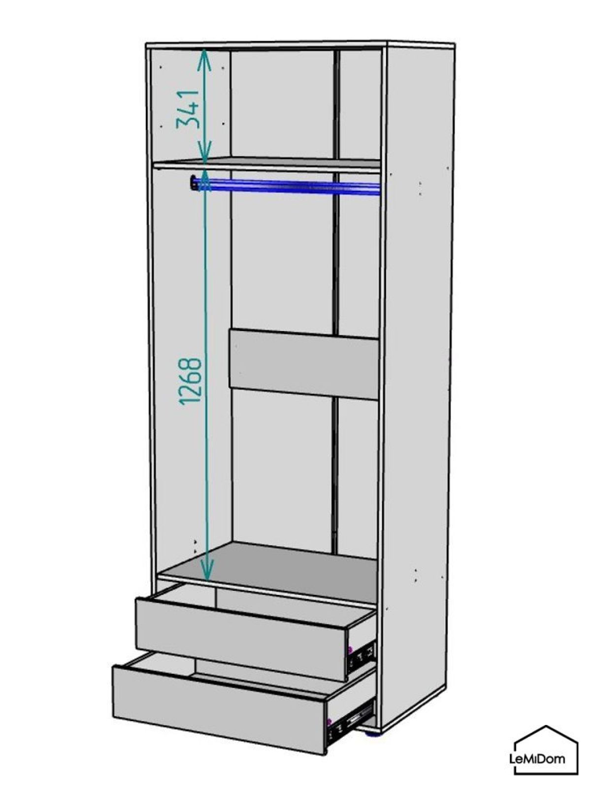 Шкаф Linnea MHR-2-3 2050х800х510 (ДВ-М 11.1.25) | фото 3