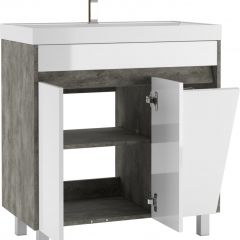 Тумба под умывальник "UNIT 80" Karlo без ящика и корзиной для белья Бетон Домино (DK5311T) | фото 3