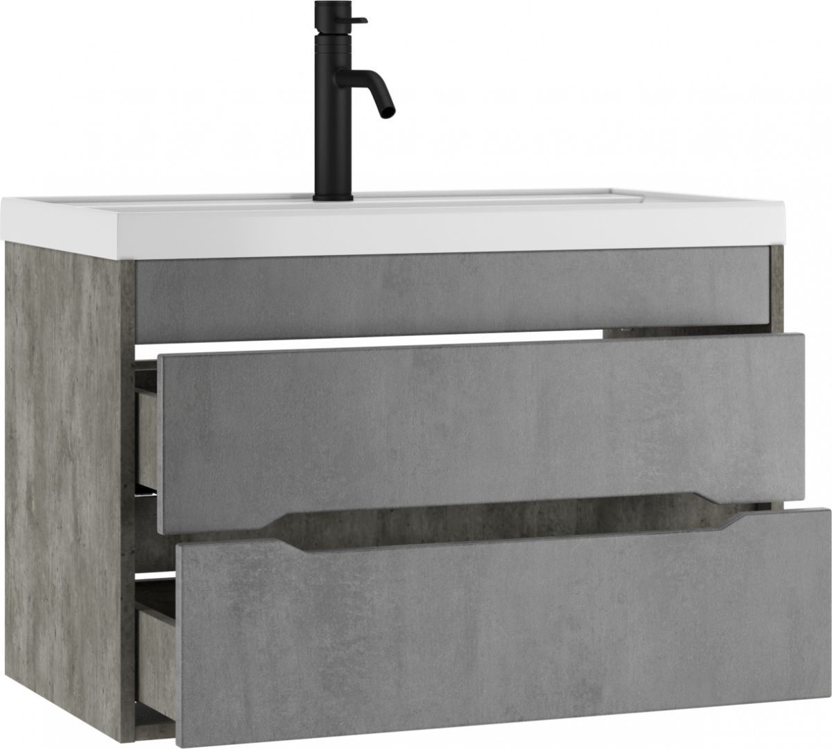 Тумба подвесная под умывальник "UNIT 80" Loft В2 Бетон Домино (DL5603T) | фото 3