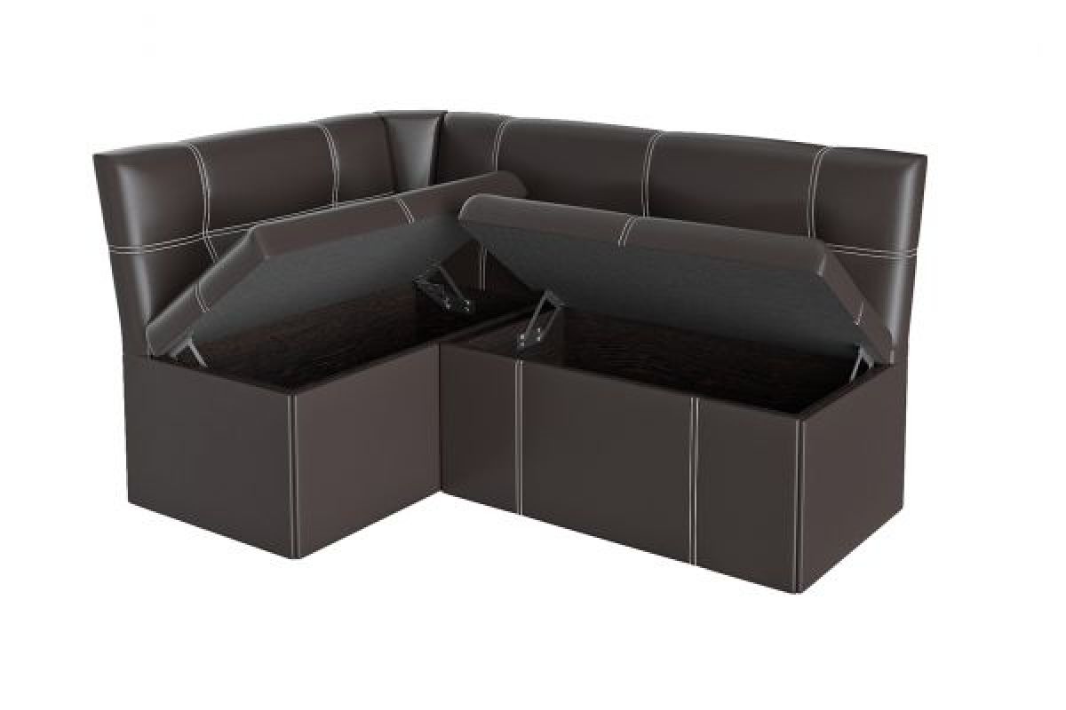 Скамья угловая КВАДРО Тип 3 исп. 2 Коричневый (кожзам) | фото 2