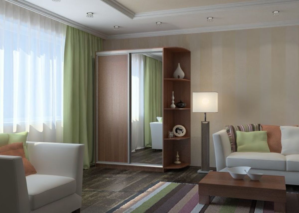 Шкаф-купе Ксения 1400 ЛДСП+Зеркало (ЛДСП 1 кат.) | фото 6