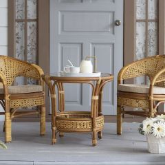 Комплект Пеланги 02/15 дуэт, стол круглый (Миндаль матовый) | фото 2