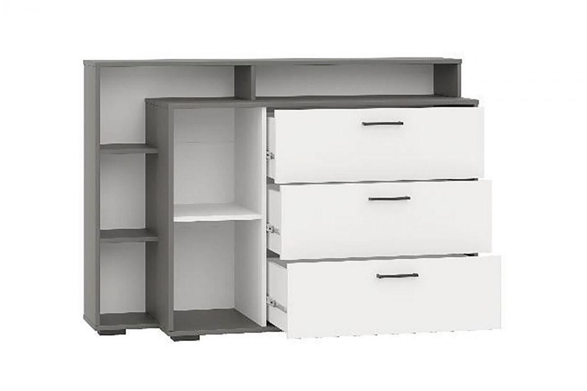 Комод с дверкой и тремя ящиками (графит/белый) | фото 2